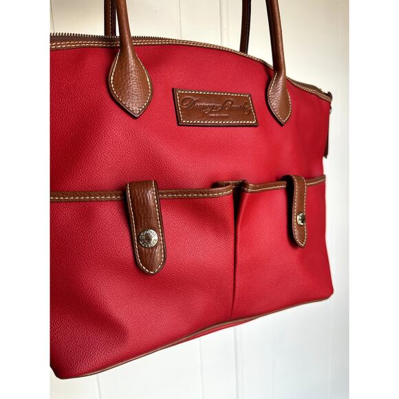 Dooney and Bourke Double Pocket Leather Tote Bag - Picture 2 of 7